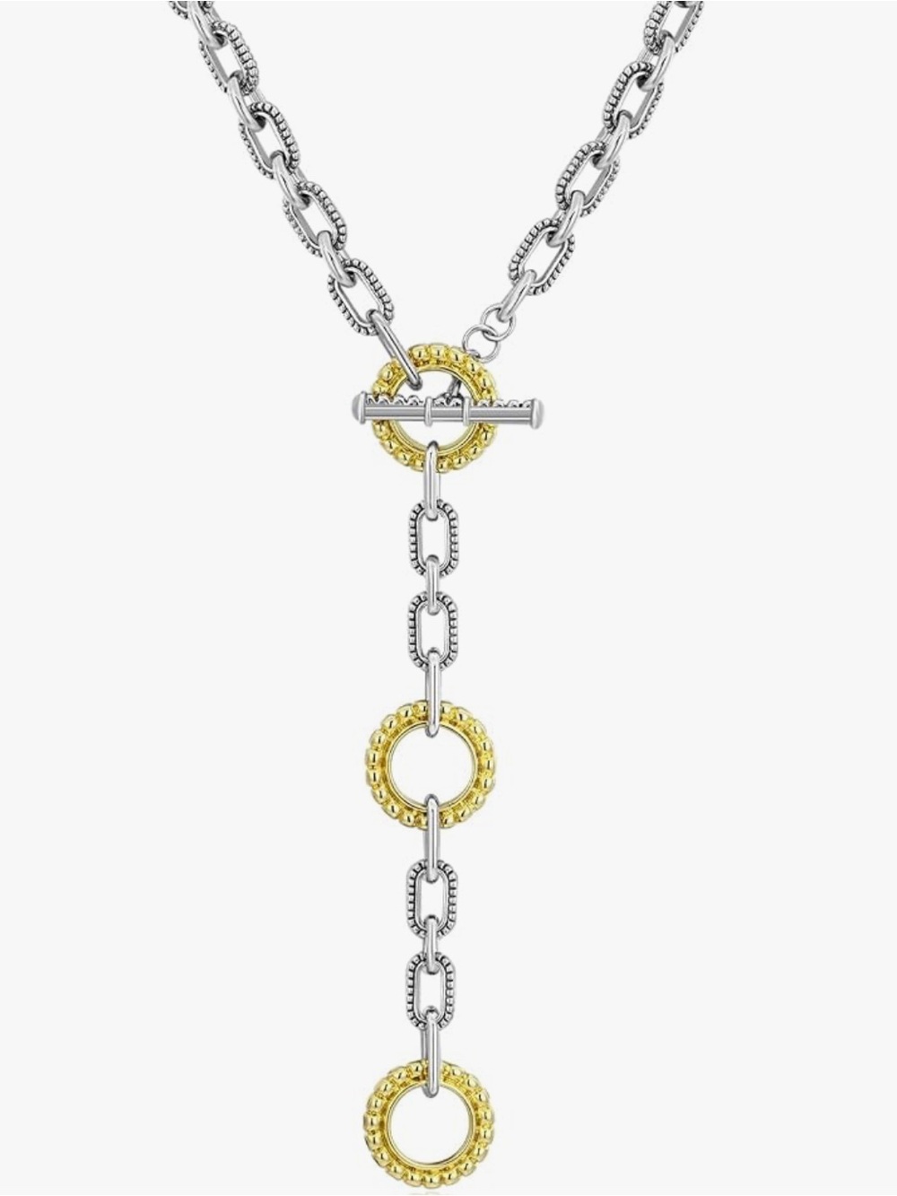 Gorgeous upscale Neiman Marcus Two tone high end thick y necklace